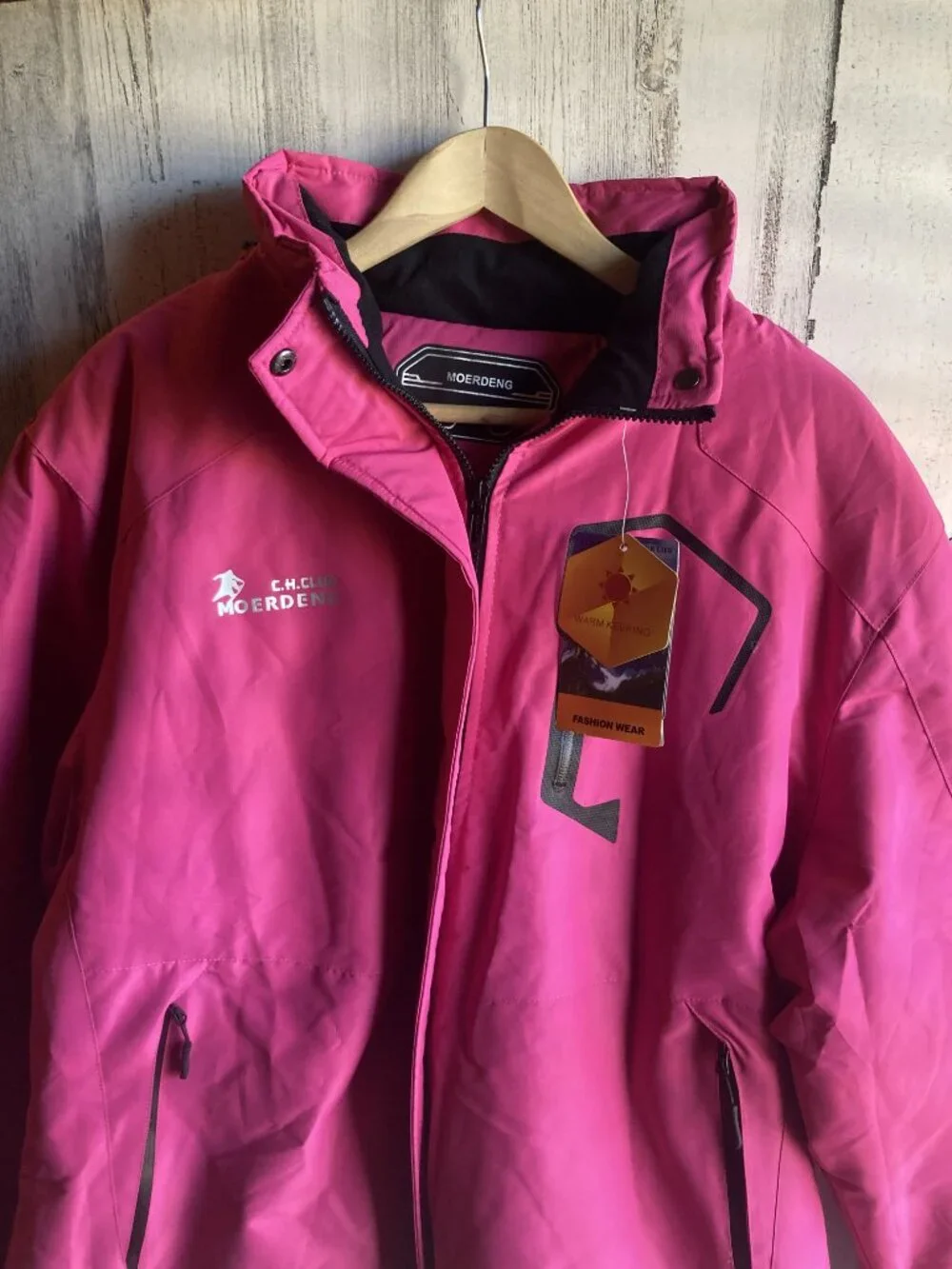 NWT MOERDENG Ski Jacket 2XL Removable Hood Hot Pink Plush Lining
